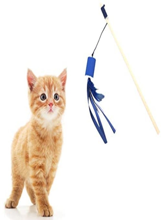 KUTKUTCat Wand Toy Adjustable Interactive Ball Bell Faux Feather Pet Wand Hollow Chase Interesting Cat Toy for Indoor Pet - Image 1